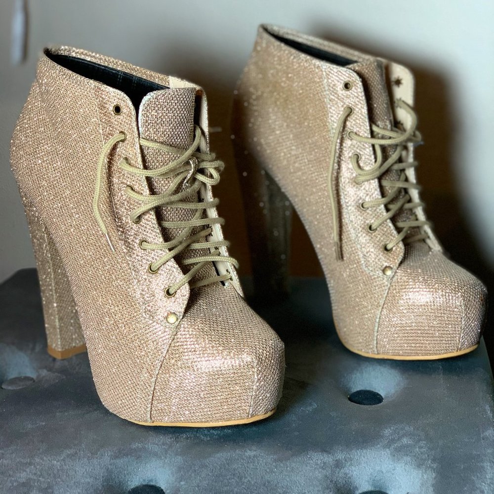 NYE - Gold Sparkled Booties